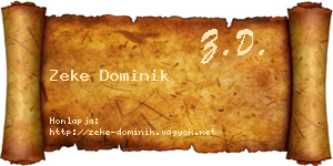 Zeke Dominik névjegykártya